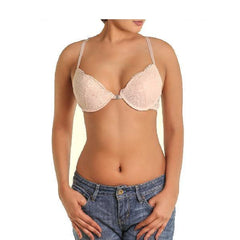 Pack Of 2 Front Open Fancy Back Lace Push-up Bras