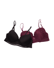 Pack of 2 Lace Mesh Push-up Bras