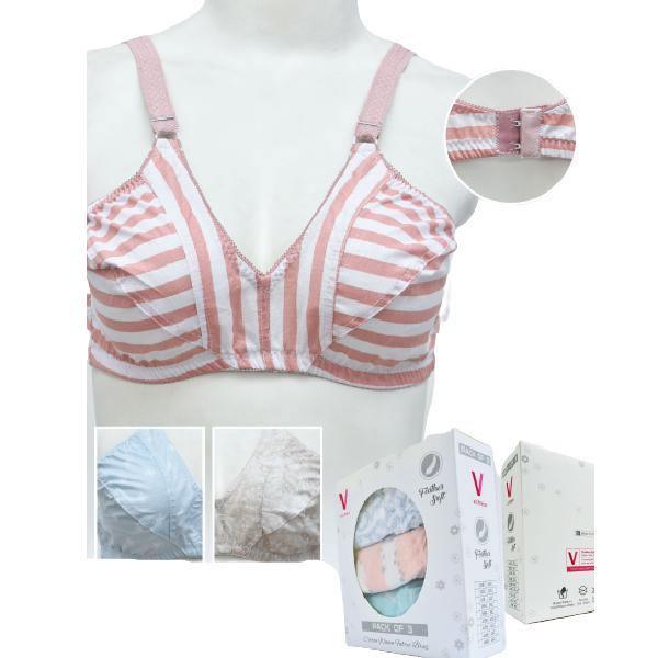 Pack Of 3 Printed Cotton Woven Bras
