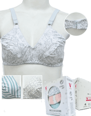 Pack Of 3 Printed Cotton Woven Bras