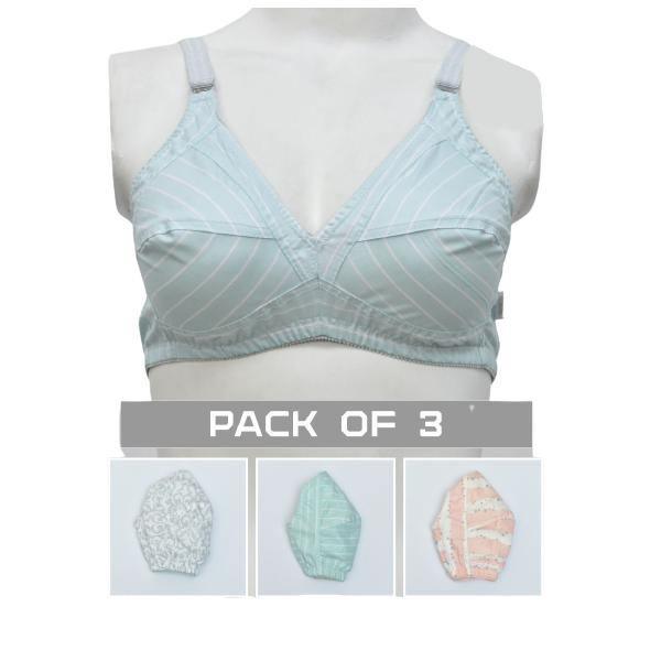 Pack Of 3 Soft Cotton Everyday Bras