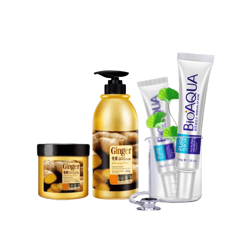 Pack of BioAqua Anti Acne & Ginger Hair Mask with Shampoo