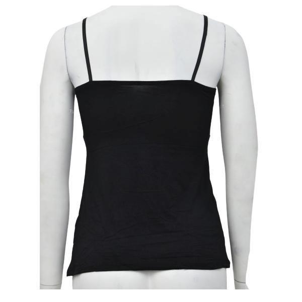 Padded Short Black Camisole Women Tank Tops Adjustable Strap Camisole with  Built in Padded Bra –