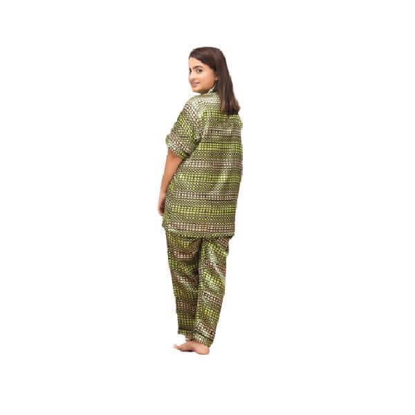 Pajama sets for Women Printed Silk Night Suit For Ladies Plus Size Silk Nightwear