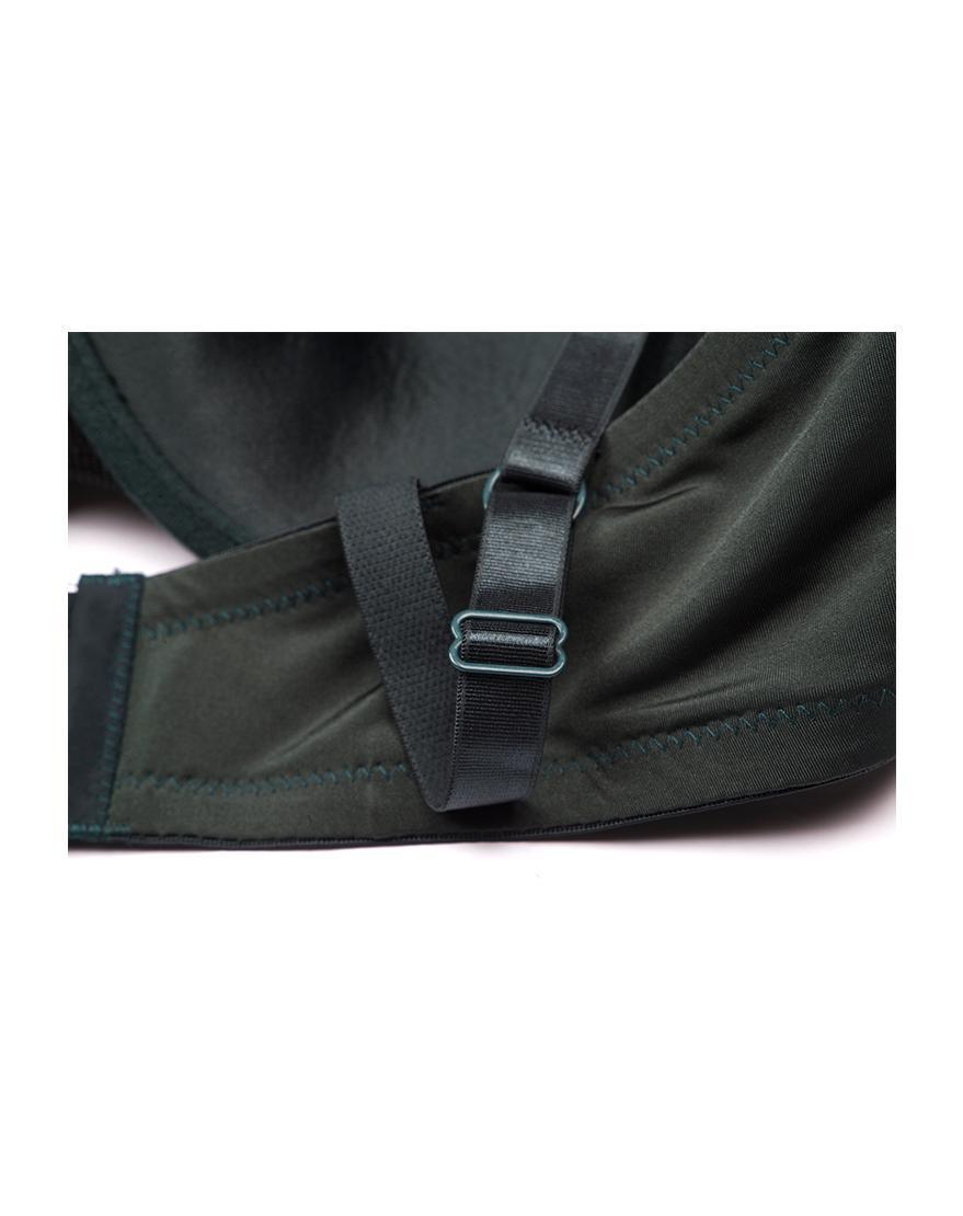 Plus Size Shiny Microfiber & Lace Molded Cup Bra Set