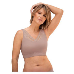 Pocketed Mastectomy Lace Bra-Pink