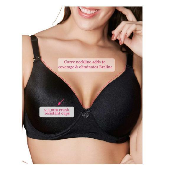 Priority Invisible Line Transparent Back Padded Wired T-Shirt Bra
