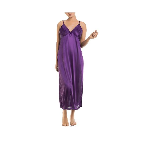 Purple Nighty Ladies Nightdress Long Nighty Set Best Sleepwear Loungewear Plus Size Long Nightgown