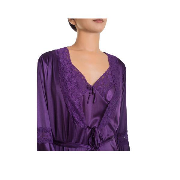 Purple Nighty Ladies Nightdress Long Nighty Set Best Sleepwear Loungewear Plus Size Long Nightgown