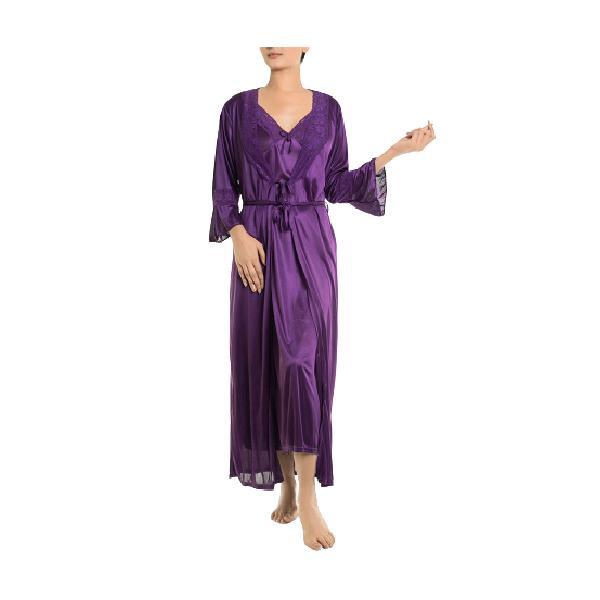 Purple Nighty Ladies Nightdress Long Nighty Set Best Sleepwear Loungewear Plus Size Long Nightgown