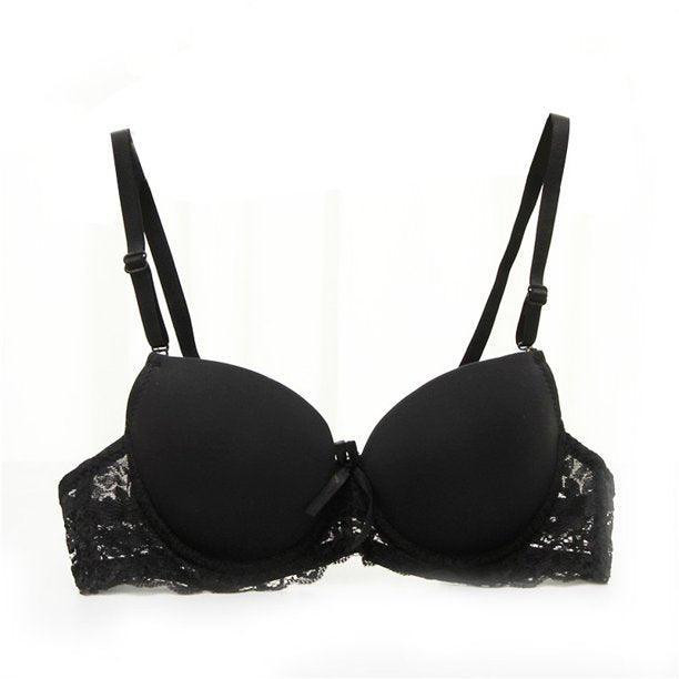 Push Up Bra Adjustable Support Padded Lace Bra 3/4 A Cup Brassiere Underwire Padded Lingerie