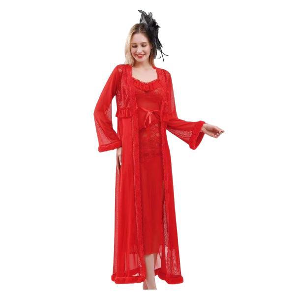 Red Nighty Gown Nighty For Bride Romantic Modern Night Suit For Honeymoon