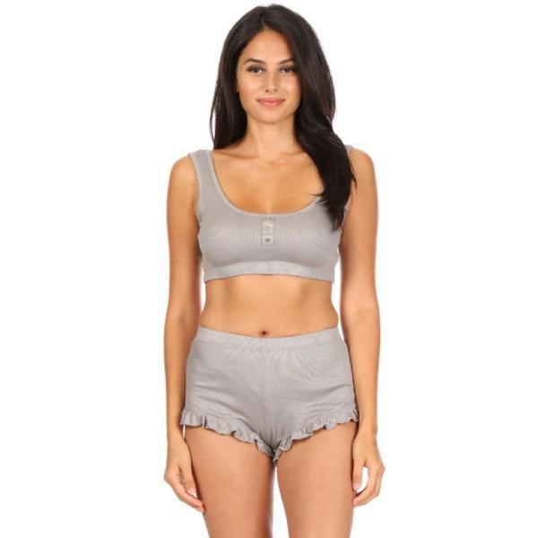 Ribbed Bralette with Shorts Set