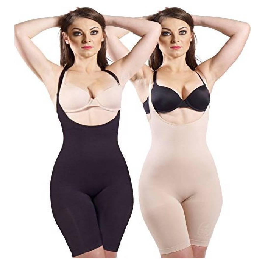 Shapewear Bodysuit Women Tummy Control Slimming Waist Trainer Corset  Modeling Strap Vest Full Body Shaper Scoop Neck Tan size 5xl Color Beige