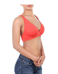 Sexy Bralette for Women Padded Underwired Bra Triangle Bralette Orange Bralette