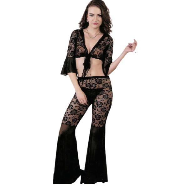 Sexy Night Dress for Women 2Pcs Hot Nighty Dress All Over Lace Sexy Outfits