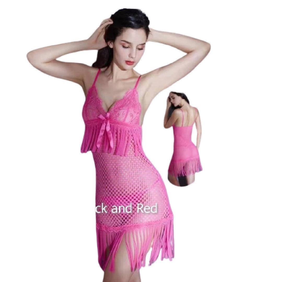 Sexy Nighty for Women Short Nighty 2Pc Babydoll transparent Net Gown Nightwear Ladies Nighty