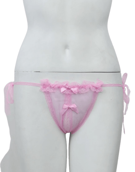 Sexy String Net & Lace Tie Up Thong G String Panty For Women