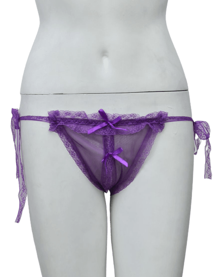 Sexy String Net & Lace Tie Up Thong G String Panty For Women
