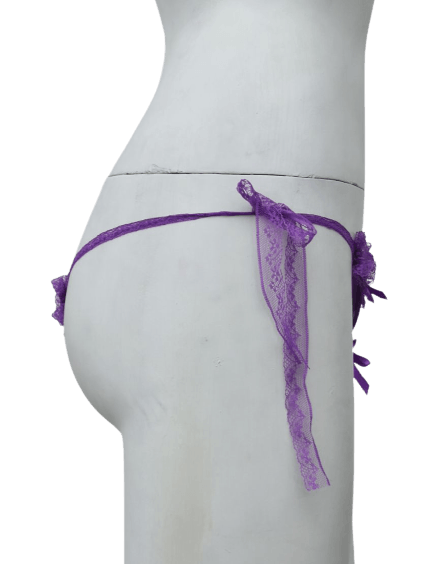 Sexy String Net & Lace Tie Up Thong G String Panty For Women