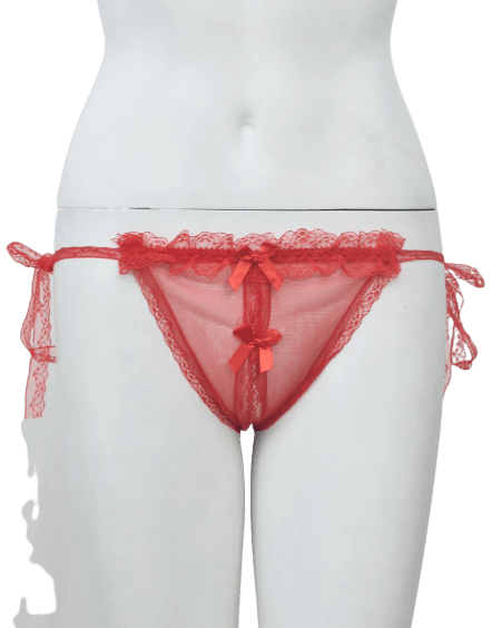 Sexy String Net & Lace Tie Up Thong G String Panty For Women
