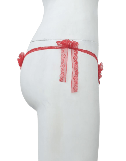 Sexy String Net & Lace Tie Up Thong G String Panty For Women