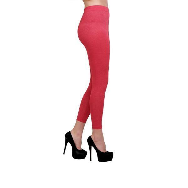 Buy Shimmer Stretchy Ankle Length Leggings-Candy Red