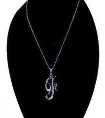 Silver Stainless Steel-F-Letter Stone Pendant For Unisex