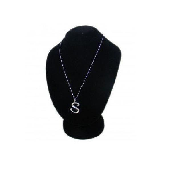Silver Stainless Steel-S-Letter Stone Pendant For Unisex