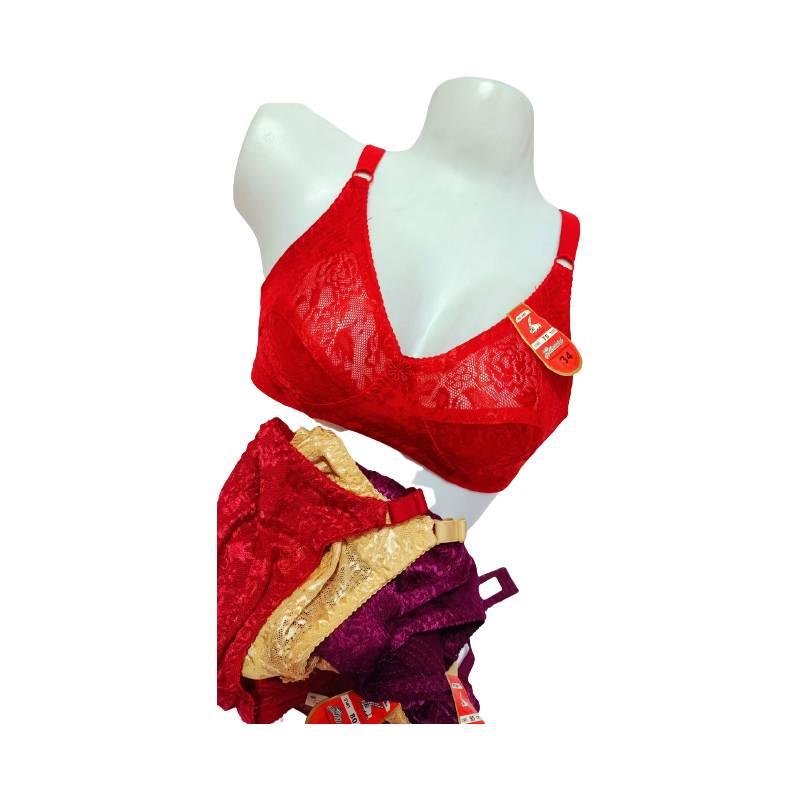 Pack of 3 Cotton bra for heavy breast floral print bra –