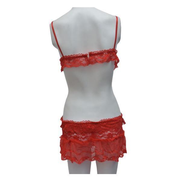 Skirt Erotic Bra Panty Set