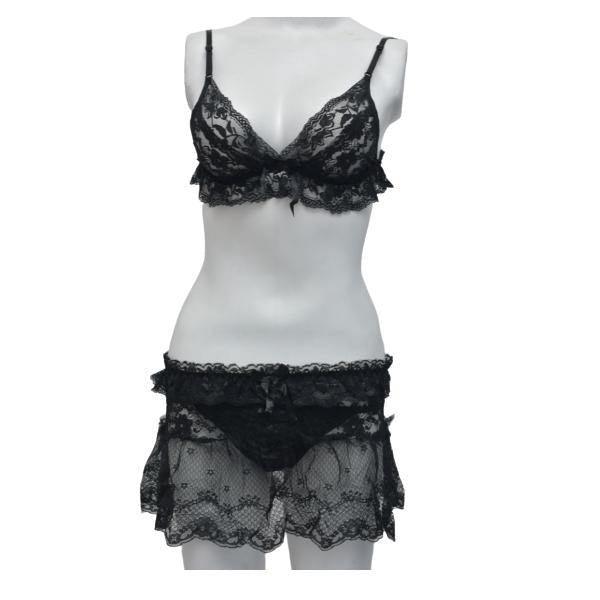 Skirt Erotic Bra Panty Set