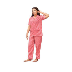 Sleepwear for Women Polka Dots Printed Nightdress Cotton Pajama Set Plus Size Nightdress for Ladies