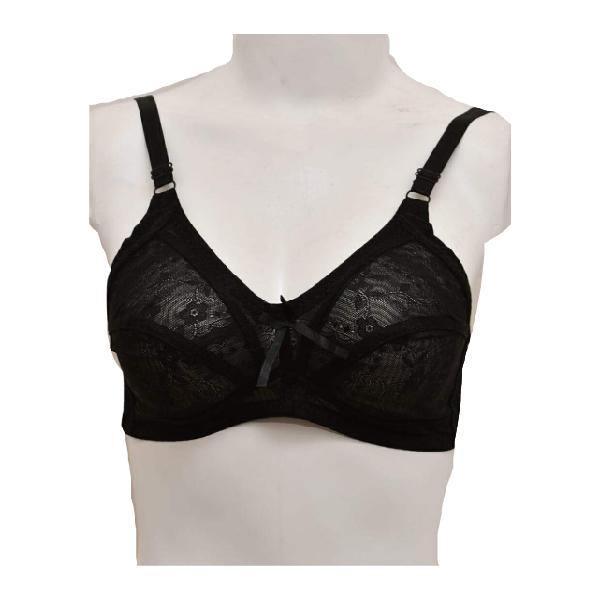 Soft Net Fancy Bra-Black