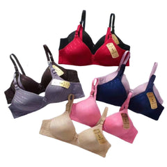 Soft Padded Push-Up Bra with Adjustable Straps Multi Floral Lines Latest Solid Padded Bra For Women