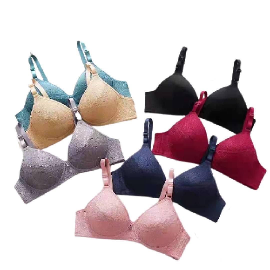 Soft Padded Push-Up Bra with Adjustable Straps Multi Floral Solid Padded Bra For Women