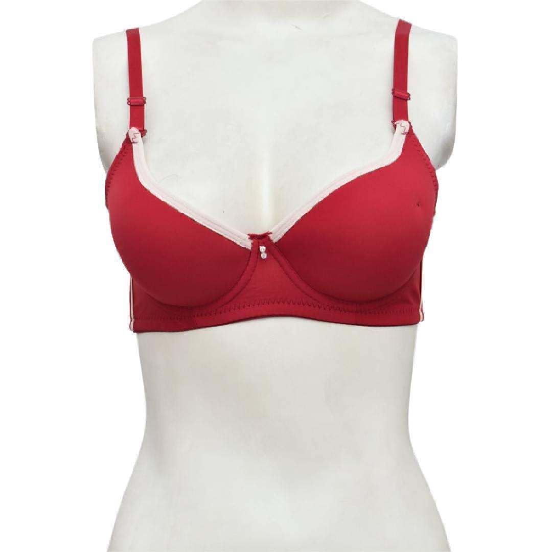 Soft Padded Pushup Bra Underwired Single Padded Bra with Removeable Straps Soft Cup Padded Bra