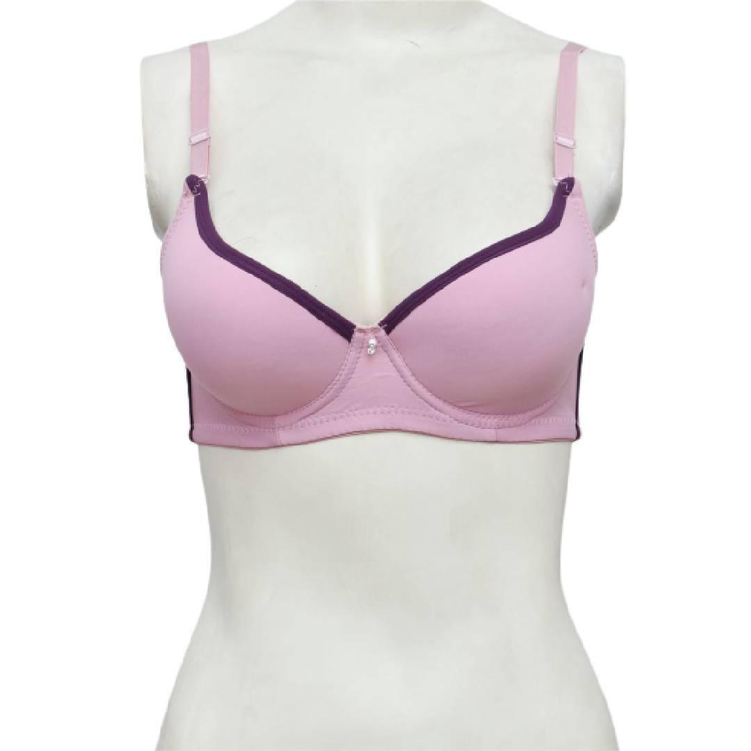 Soft Padded Pushup Bra Underwired Single Padded Bra with Removeable Straps Soft Cup Padded Bra