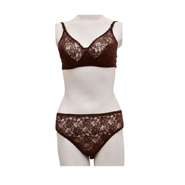 Stretchable Cotton and Net Bra Panty Set