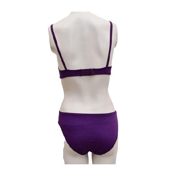 Stretchable Cotton and Net Bra Panty Set