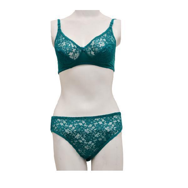 Stretchable Cotton and Net Bra Panty Set