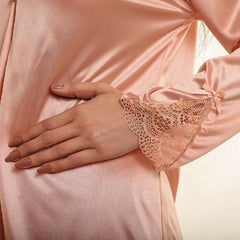 Stretchable Polyester Front Open Top And PJ Set