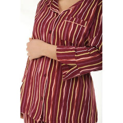 Stripes Design Front Open Shirt & PJ Nightdress