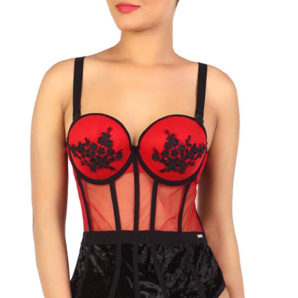 Stylish Women's Exotic Teddy Bodysuit Padded Sweetheart Neckline