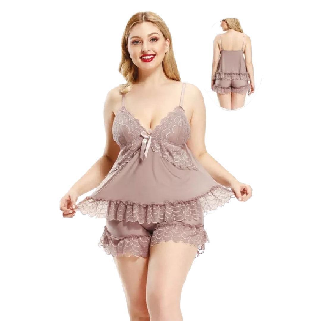 Summer Nighties For Ladies Short Nighty Plus Size Sexy Nighty 3Pc Babydoll Transparent Net Gown