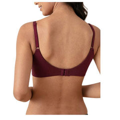 T shirt Padded Bra With Broad Smooth Wings | Cotton Everday T-shirt Bra-Maroon