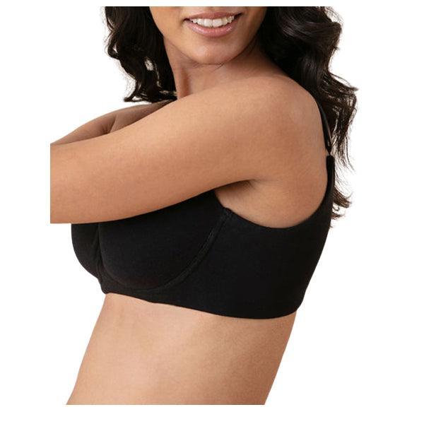 T-shirt Padded Wireless Bra With Broad Smooth Wings | Cotton Everday Bra- Black