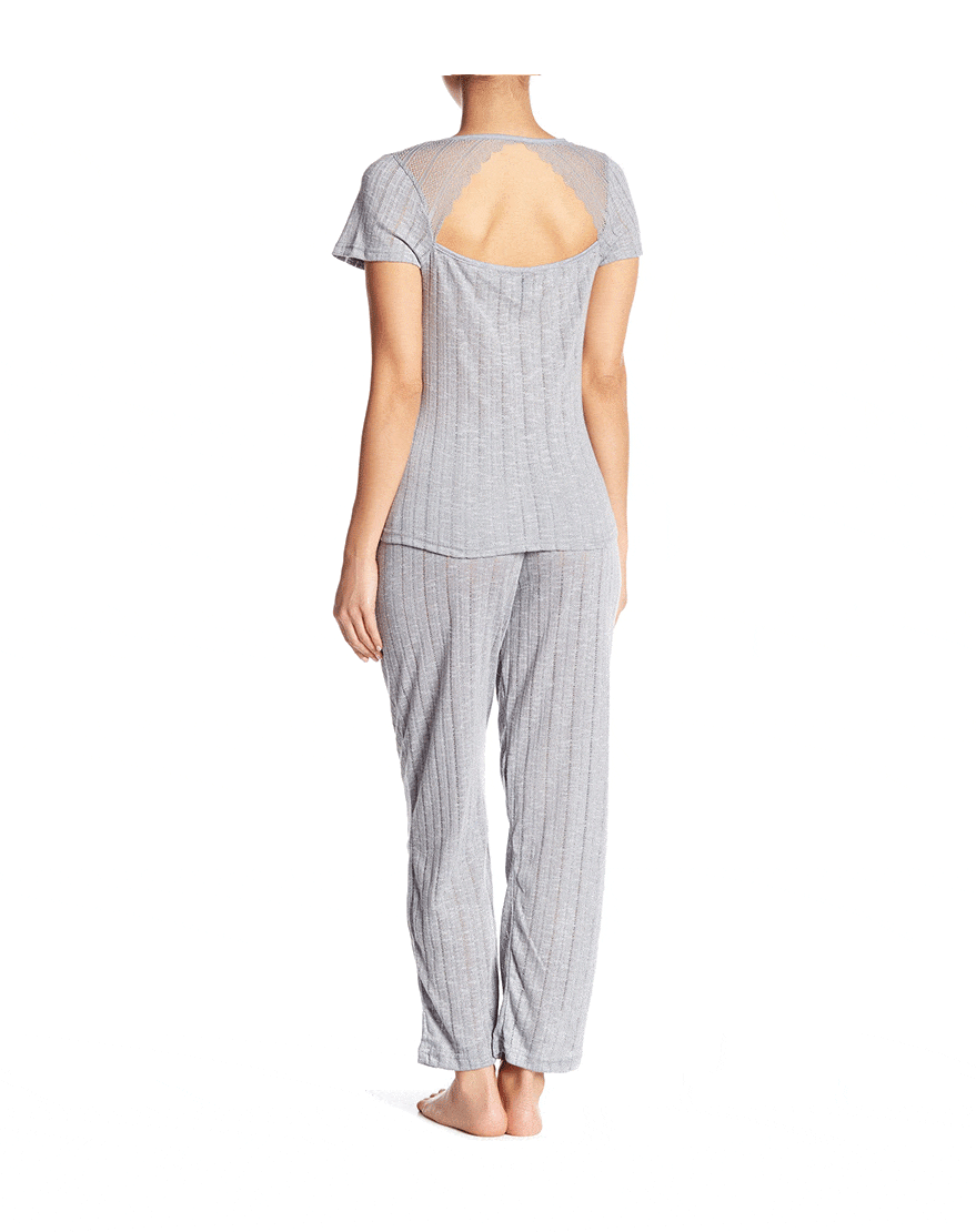 Tahari Pointelle Knit Capri Pajama 2 Piece Set