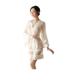Transparent Net Robe Nightgown+Panty