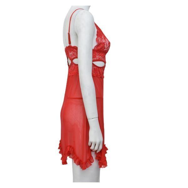 Transparent Short Babydoll Nighty Semi Transparent Net Nighty-Shapewear.pk